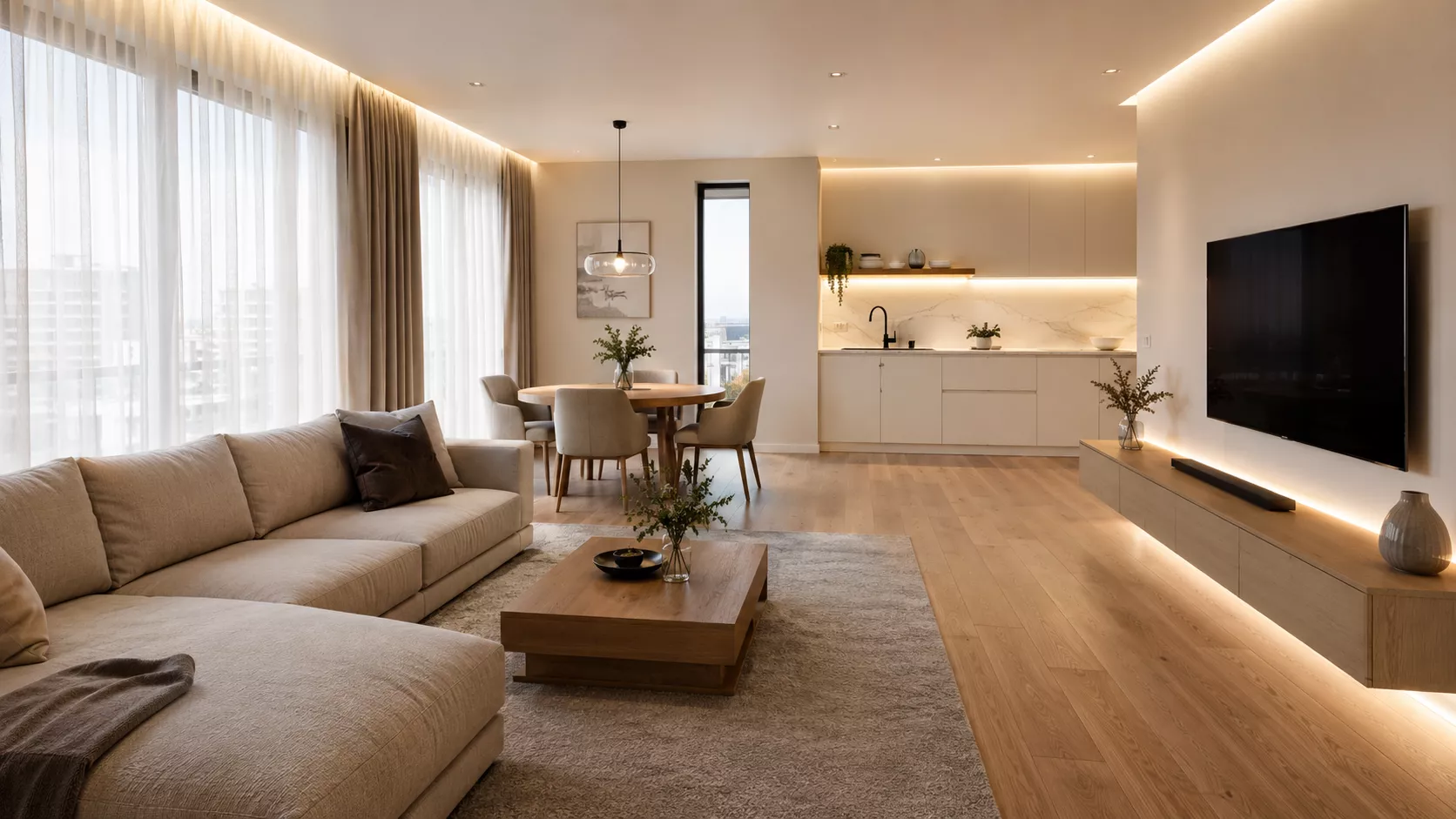 Modern apartment decor with practical and elegant spaces for every modern home